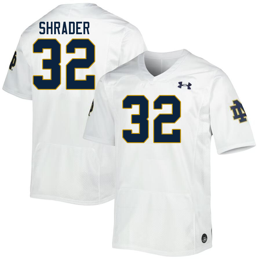 Men #32 Spencer Shrader Notre Dame Fighting Irish College Football Jerseys Stitched Sale-White